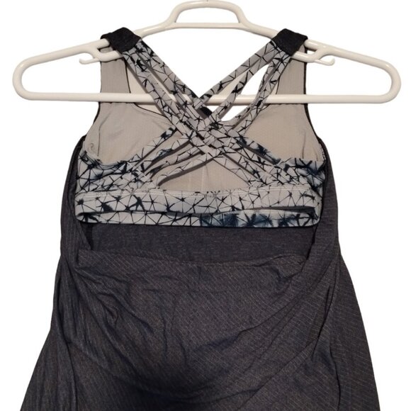 Lululemon Free to be Wild Tank Top Size 4 Black Built In Bra Drape Open Back - Picture 4 of 5